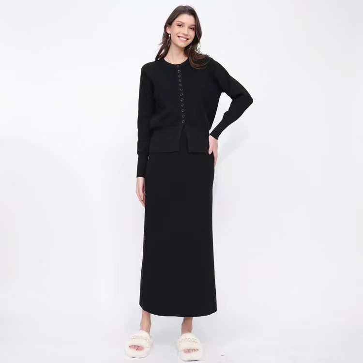 Autumn and winter long skirt tender skirt 2pcs set