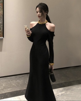 Strapless diamond formal dress temperament long dress