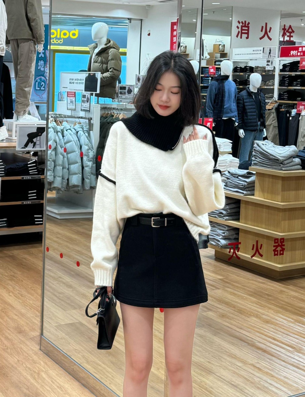 Irregular strapless sweater autumn and winter tops