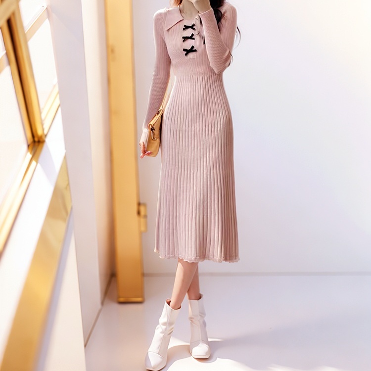 Exceed knee sweater dress temperament dress for women