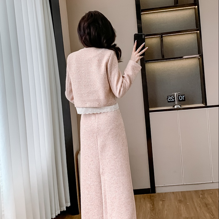 Sweet coat plus cotton skirt 2pcs set for women