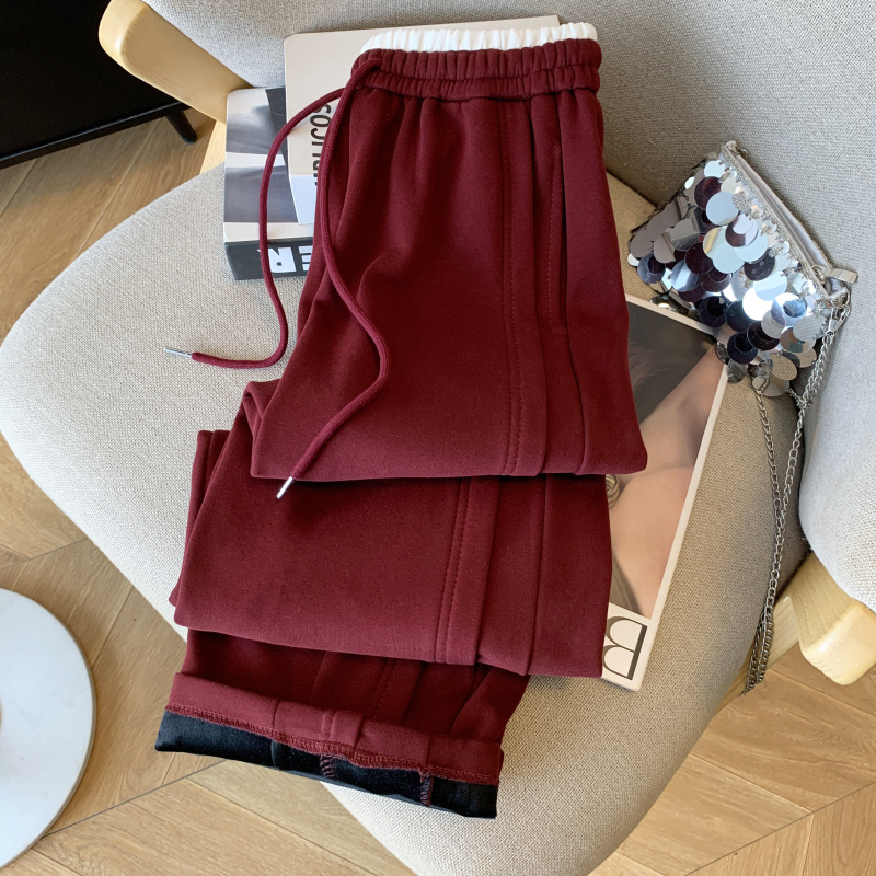 Drape mopping wide leg pants autumn and winter pants for women