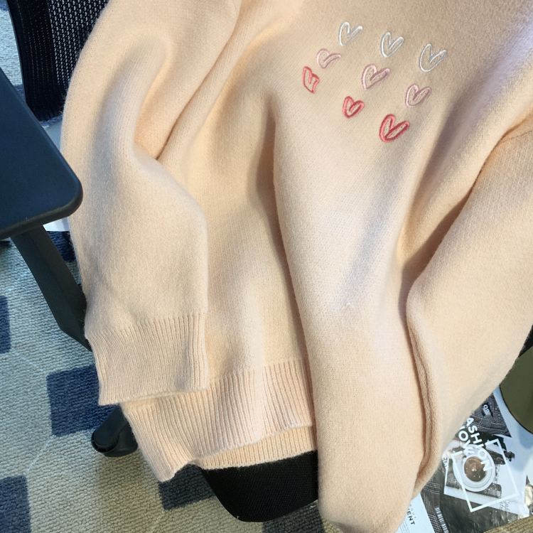 Thermal embroidery autumn and winter sweater for women