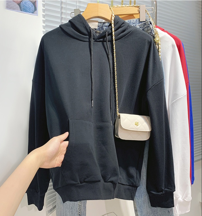 Long sleeve pocket hoodie lazy hooded coat for women