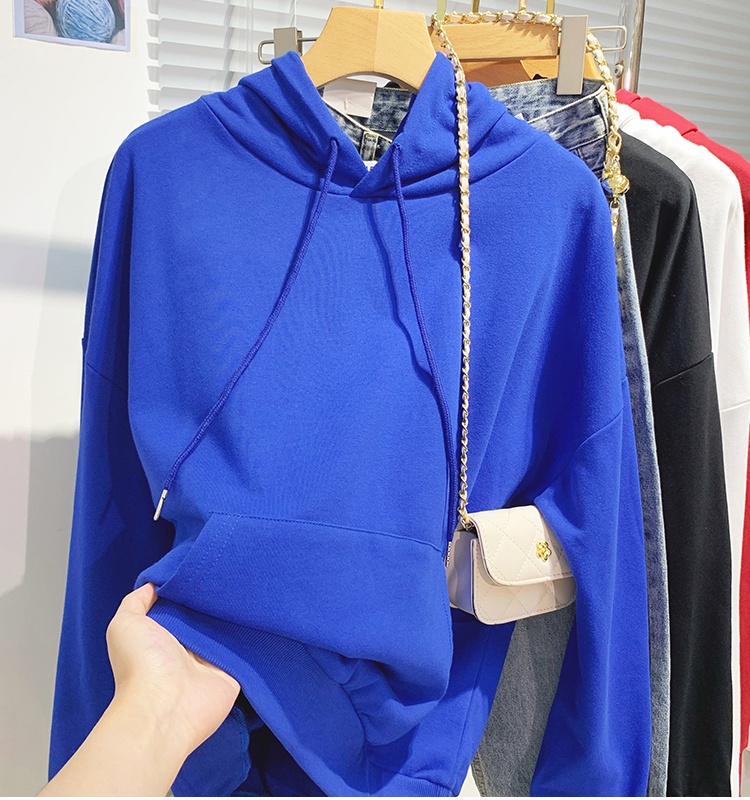 Long sleeve pocket hoodie lazy hooded coat for women