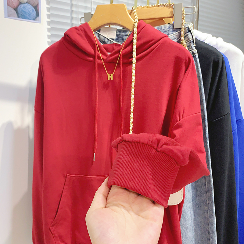 Long sleeve pocket hoodie lazy hooded coat for women