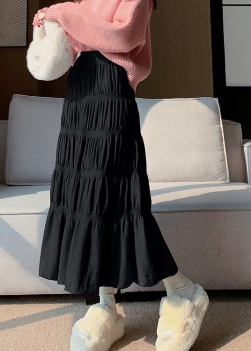 Korean style A-line long skirt slim skirt for women