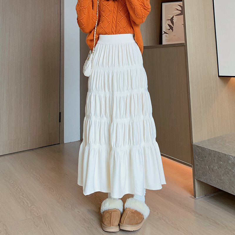 Korean style A-line long skirt slim skirt for women