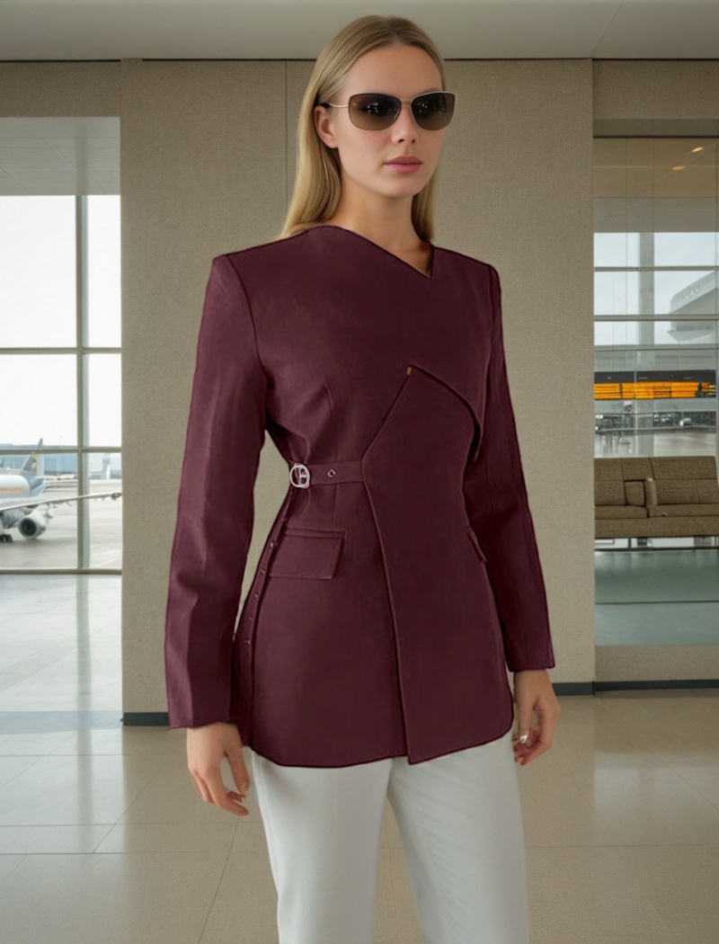 Cozy simple business suit elegant temperament belt for women