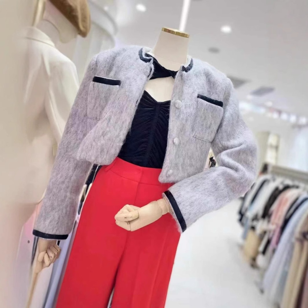 Short fashion round neck autumn jacket