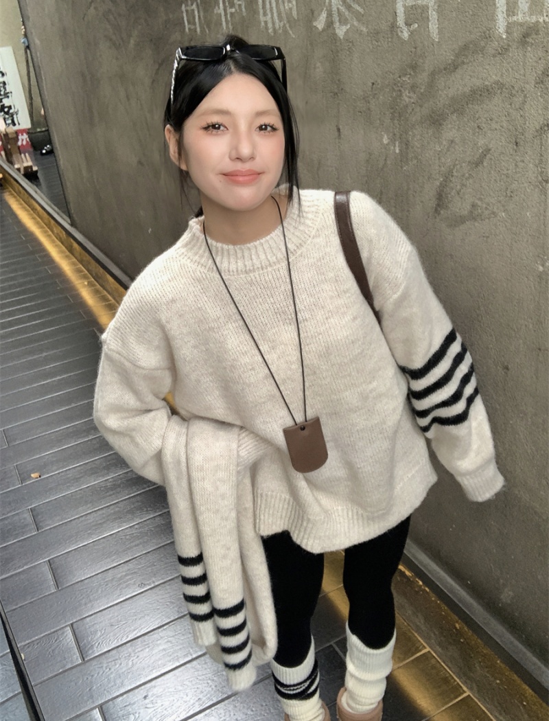 Long with scarf loose Casual autumn and winter sweater