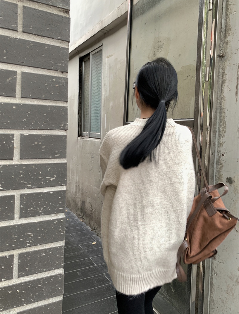 Long with scarf loose Casual autumn and winter sweater