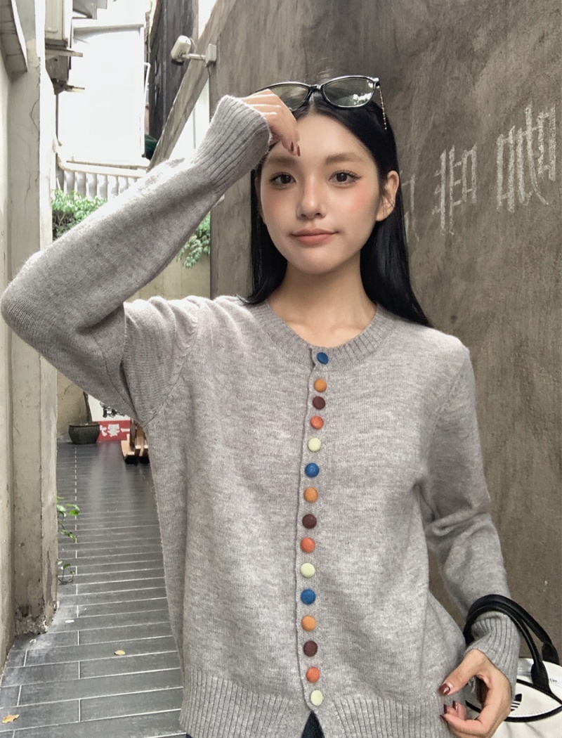 Long sleeve Korean style colors sweater unique niche tops