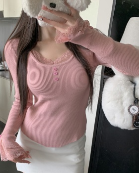 Long sleeve winter tender tops France style slim sweater