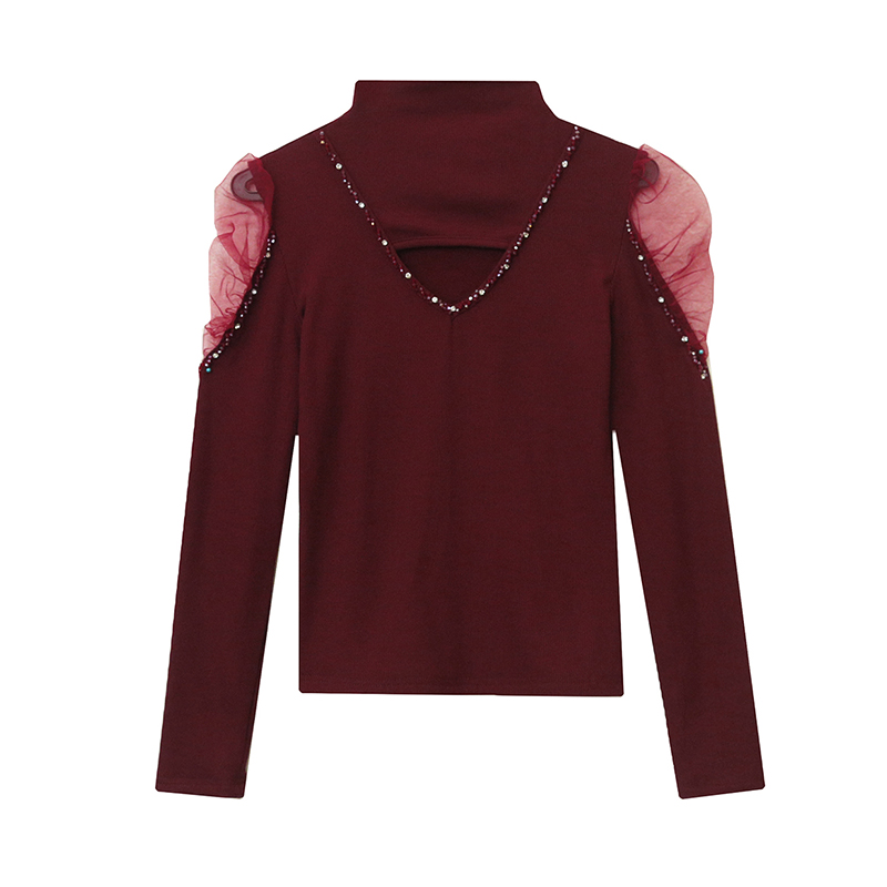 Half high collar autumn and winter long sleeve small shirt