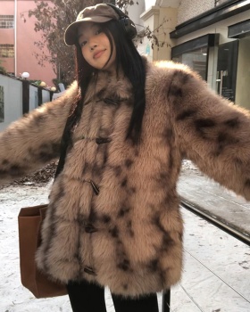 Autumn and winter fox overcoat unique elmo coat for women