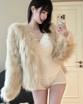 Plush imitation of fox fur fur coat short coat for women