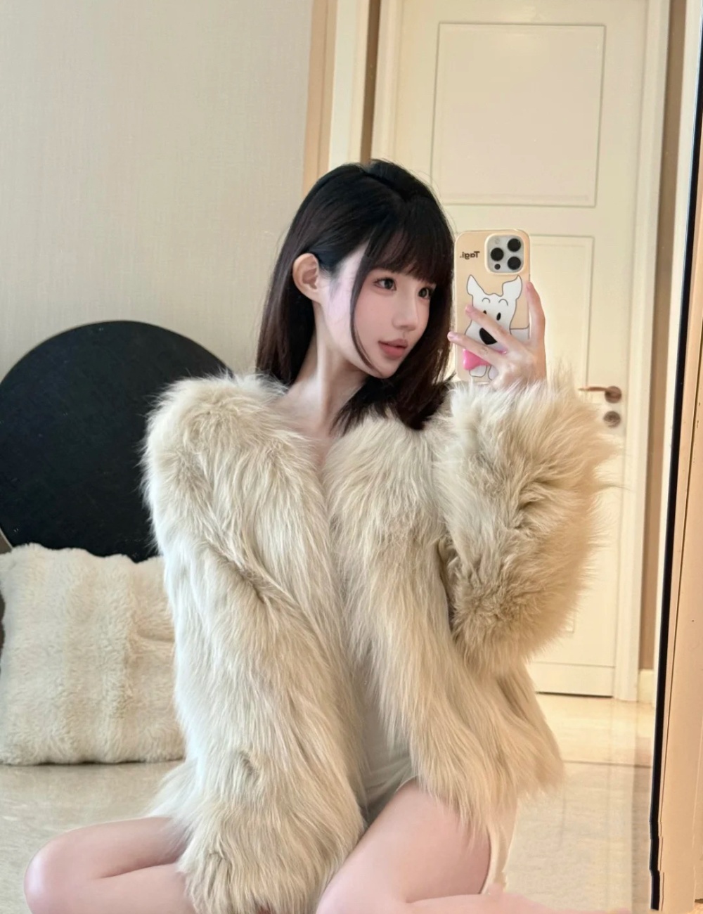 Plush imitation of fox fur fur coat short coat for women