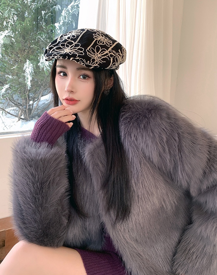 Elmo Western style coat short slim fur coat for women