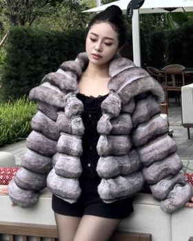 Lapel thermal jacket winter rabbit fur fur coat