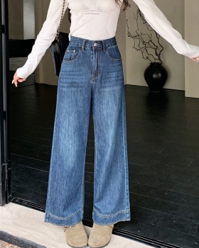 Slim retro straight nine pants high waist autumn jeans