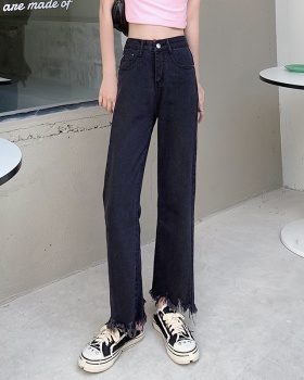 Straight high waist large yard wide leg pants for women