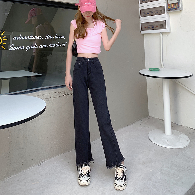 Straight high waist large yard wide leg pants for women