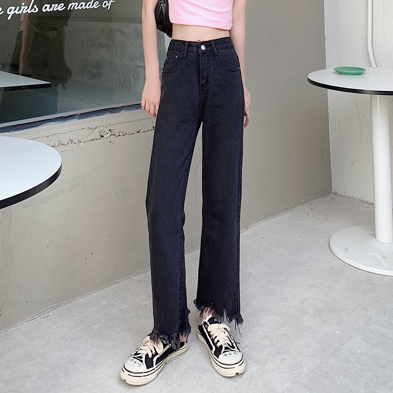 Straight high waist large yard wide leg pants for women