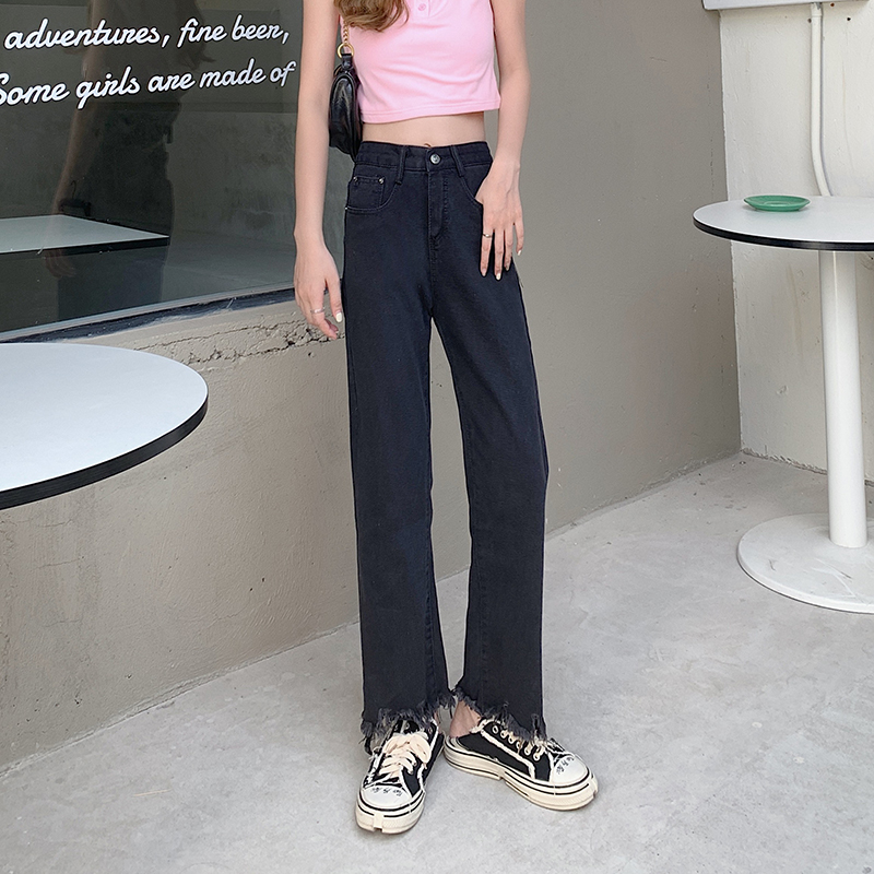 Straight high waist large yard wide leg pants for women