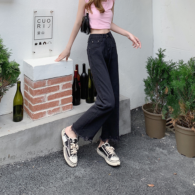 Straight high waist large yard wide leg pants for women