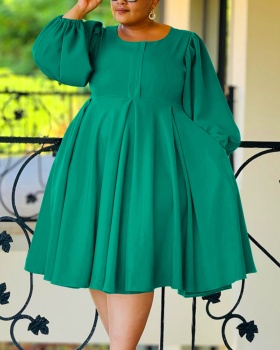 Pure large yard big skirt puff sleeve Casual dress