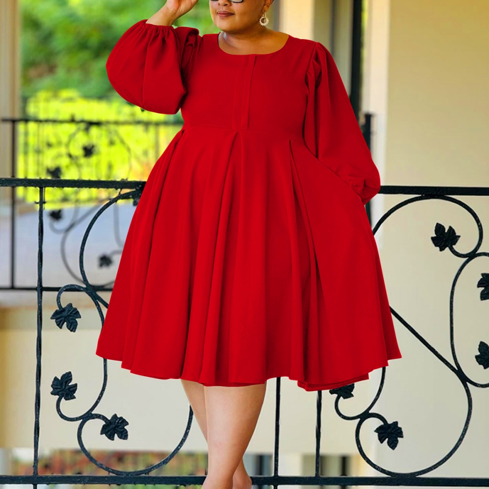 Pure large yard big skirt puff sleeve Casual dress