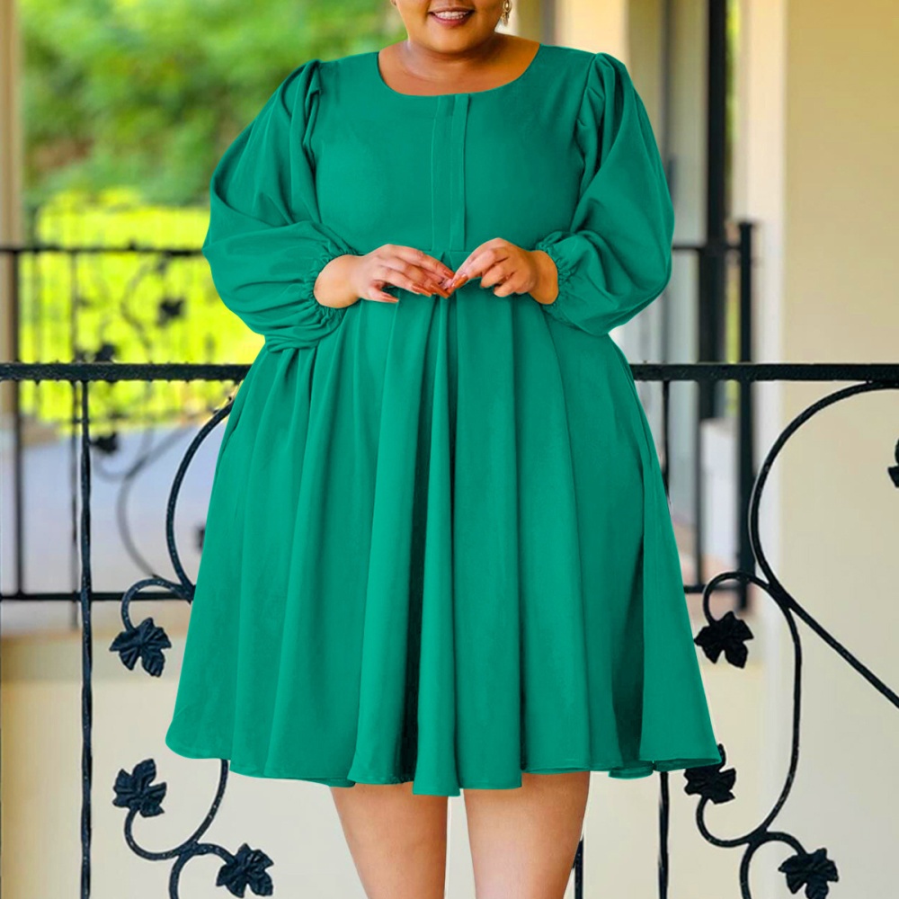 Pure large yard big skirt puff sleeve Casual dress