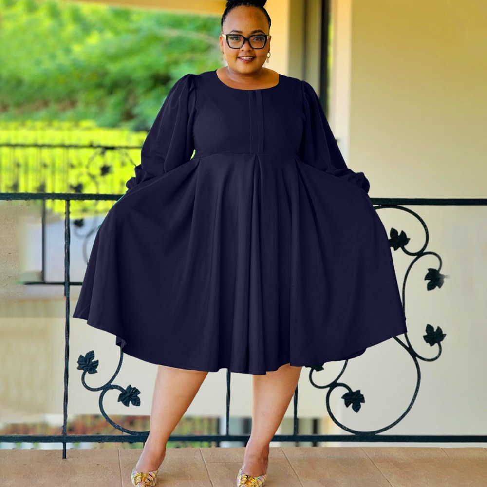 Pure large yard big skirt puff sleeve Casual dress