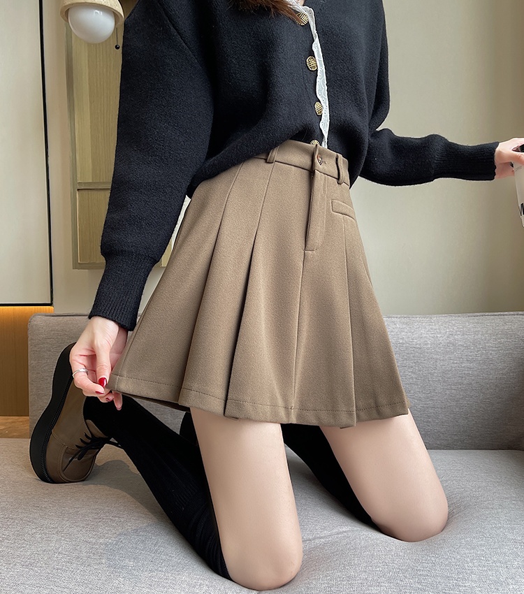 Autumn and winter Korean style crinkling skirt for women