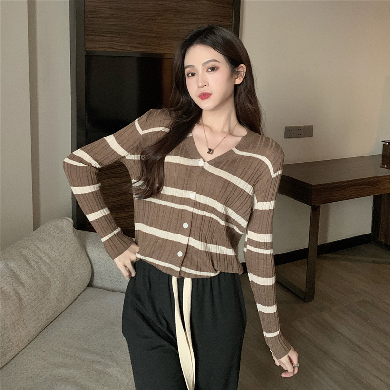 Slim V-neck loose all-match autumn and winter cardigan for women