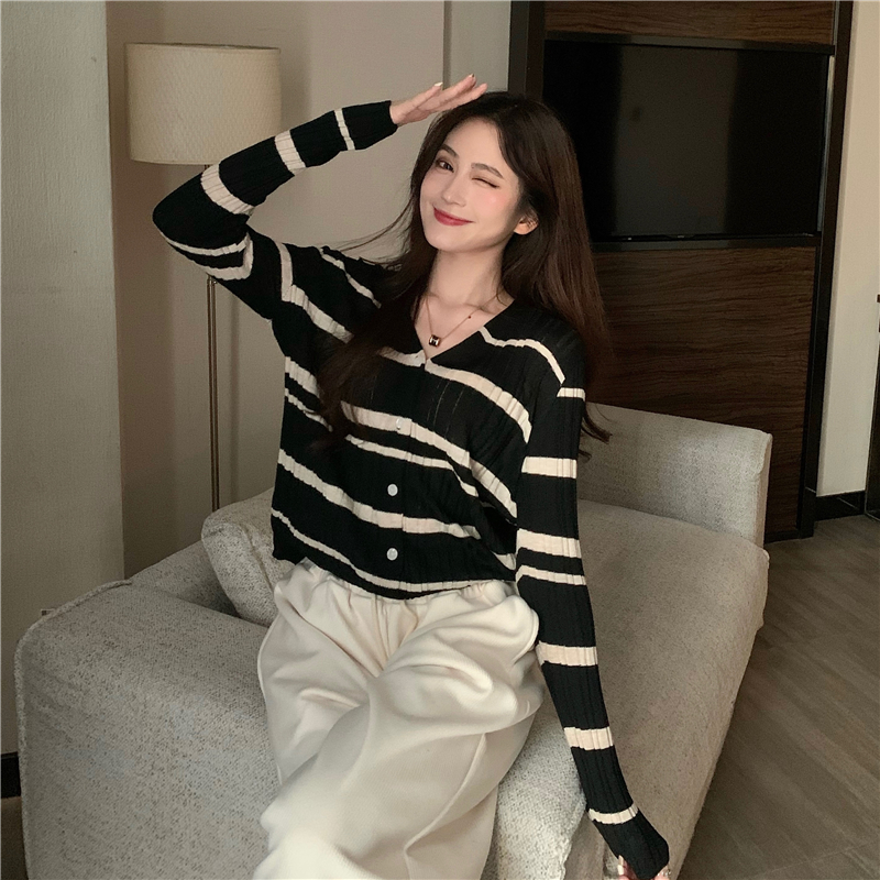 Slim V-neck loose all-match autumn and winter cardigan for women