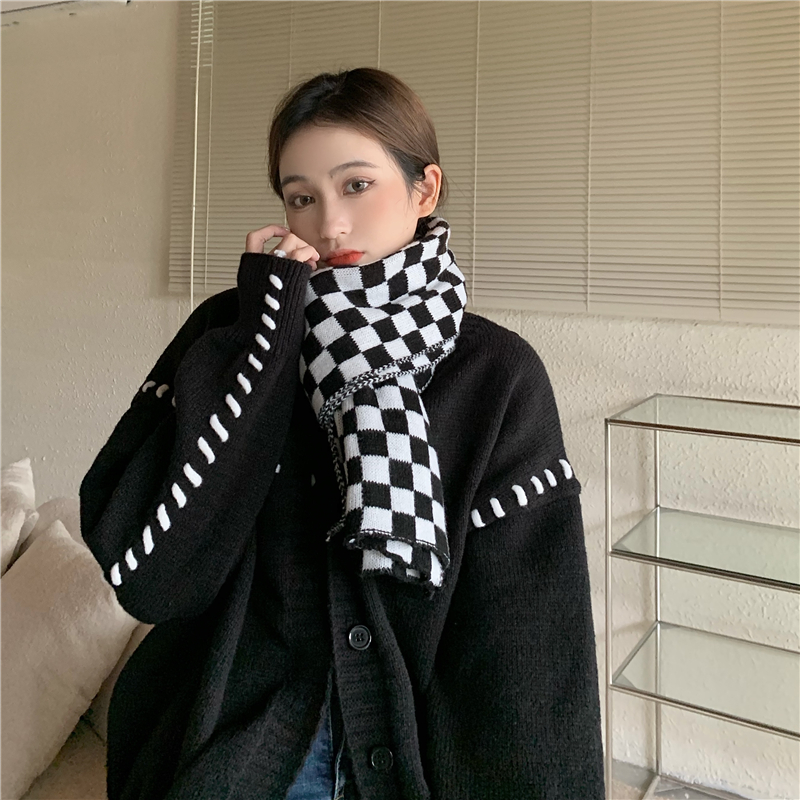 Retro woolen yarn Korean style all-match knitted scarves