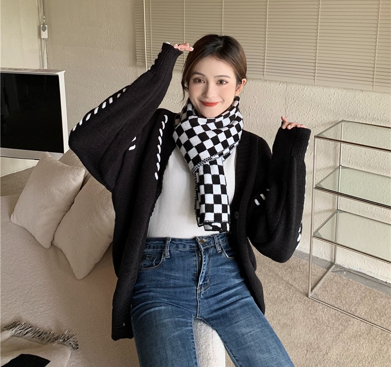 Retro woolen yarn Korean style all-match knitted scarves