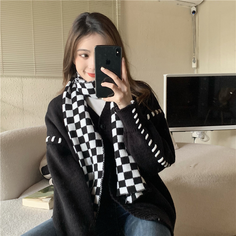 Retro woolen yarn Korean style all-match knitted scarves