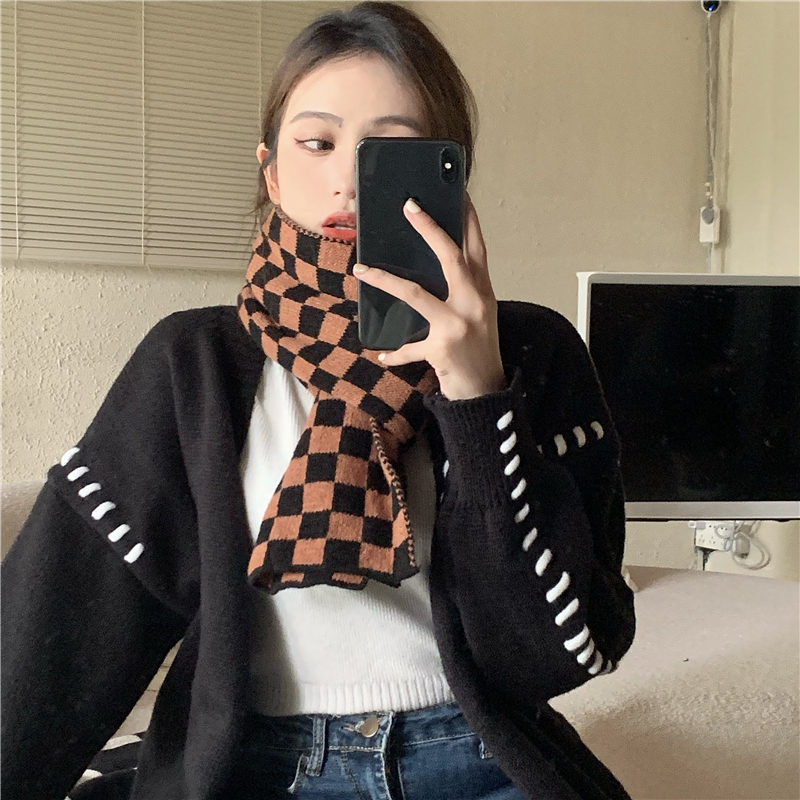 Retro woolen yarn Korean style all-match knitted scarves