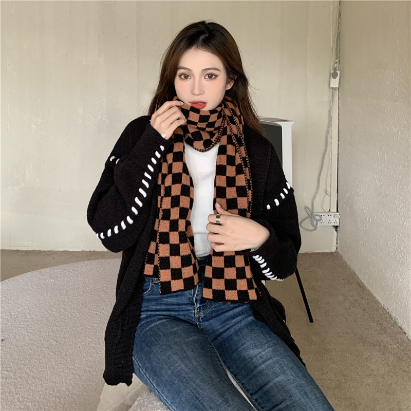 Retro woolen yarn Korean style all-match knitted scarves