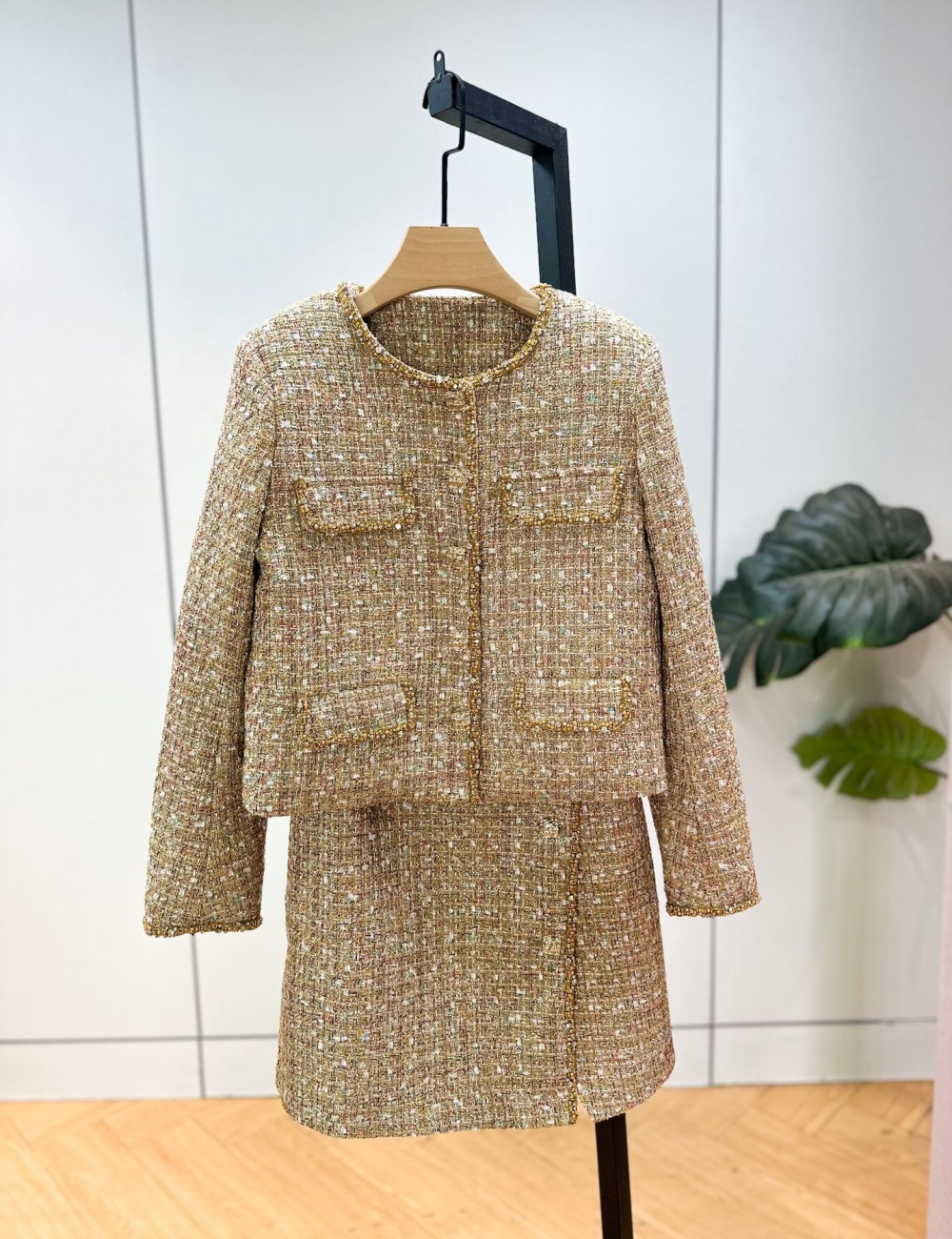 Autumn jacket chanelstyle dress a set for women