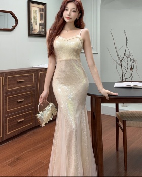 Temperament ladies evening dress light luxury long dress