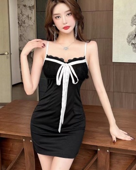 Sexy splice bandage package hip short bottoming dress