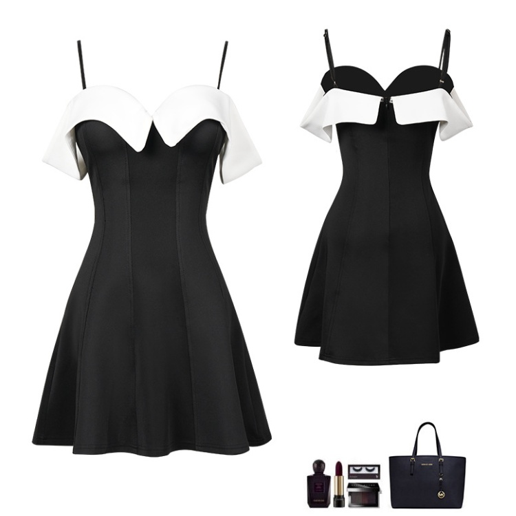 Nightclub sexy sling T-back slim show chest dress for women