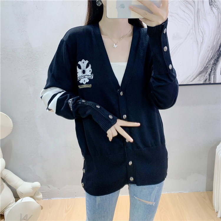 Crosses college style sweater knitted loose coat for women