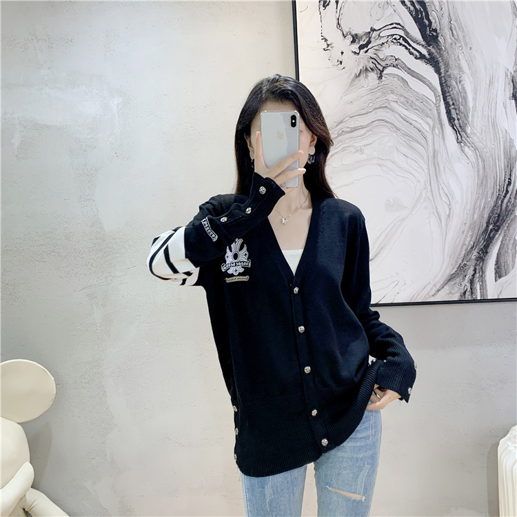 Crosses college style sweater knitted loose coat for women