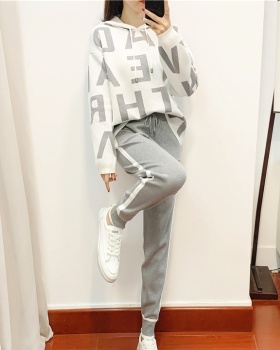 Temperament long pants sweater 2pcs set for women