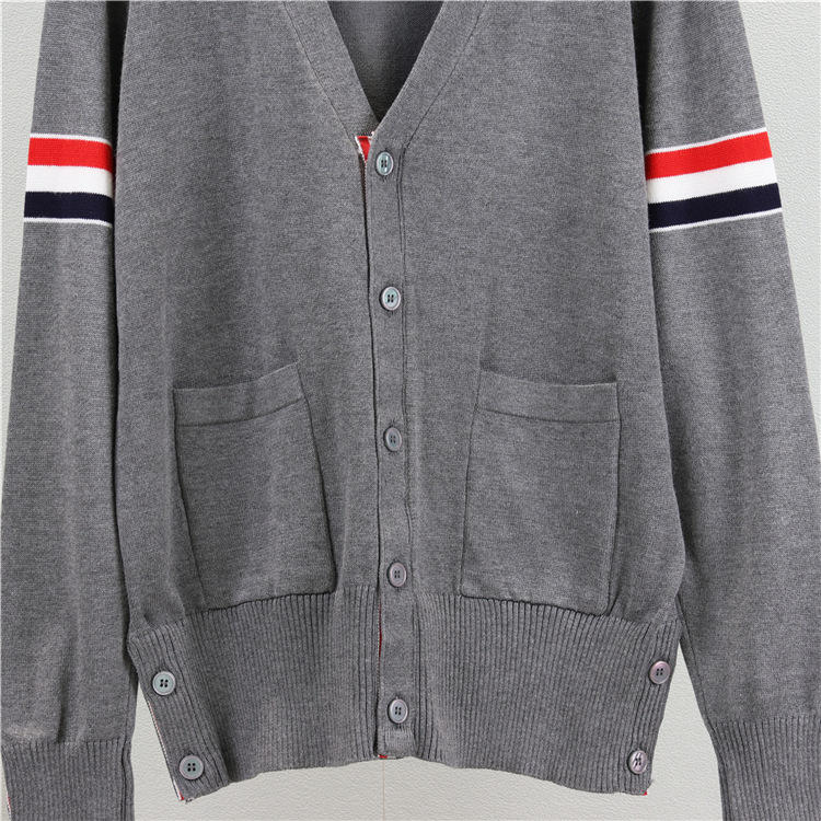 Stripe thin cardigan college style jacket for women